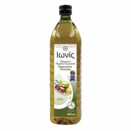 A bottle of extra virgin olive oil from Kalamata