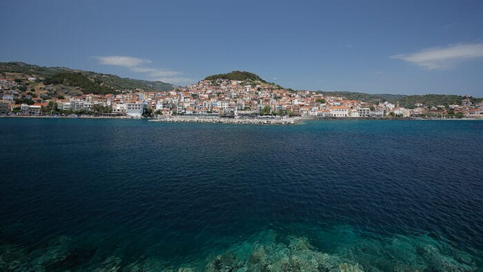 An image of a panoramic view of Plomari