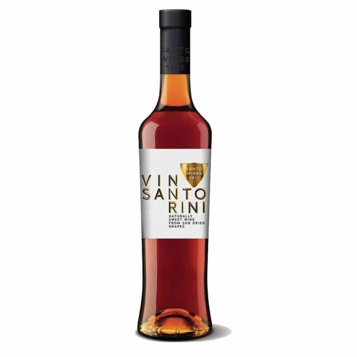 A bottle of Vinsanto wine from Santorini