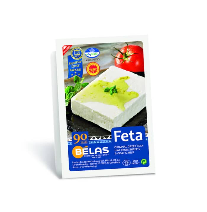 Bellas Feta Cheese PDO 200g - Traditional Greek Feta in vacuum-sealed packaging