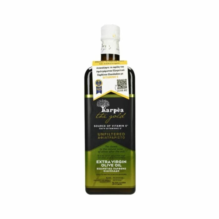 a bottle of karpea extra virgin olive oil 1lt