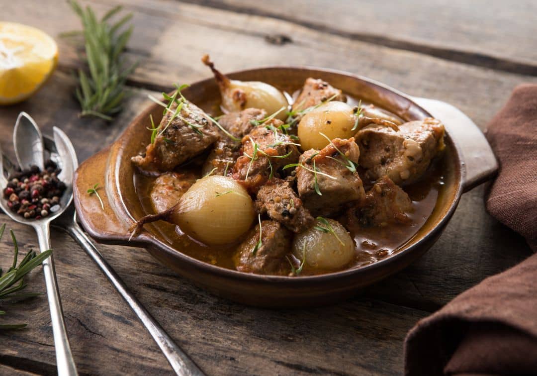 a tradional greek dish of stifado