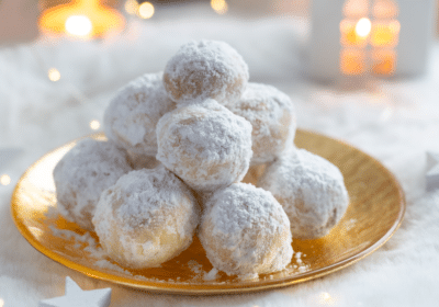 traditioanal kourabiedes on a plate