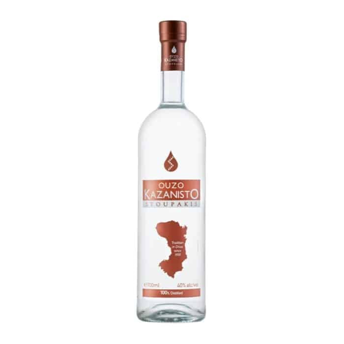 a bottle of ouzo kazanisto from stoupakis