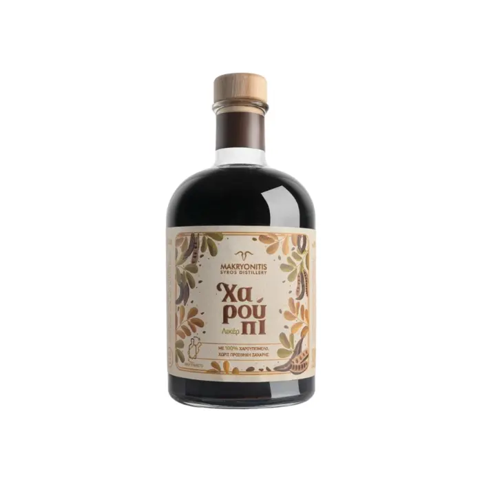 Bouteille de liqueur de caroube de Syros