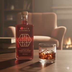 greek liqueur rakomelo bottle