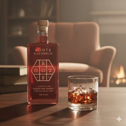 greek liqueur rakomelo bottle