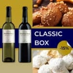 classic box for christmas with wines and sweets