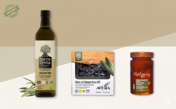 Greek cerfified Organic products banner